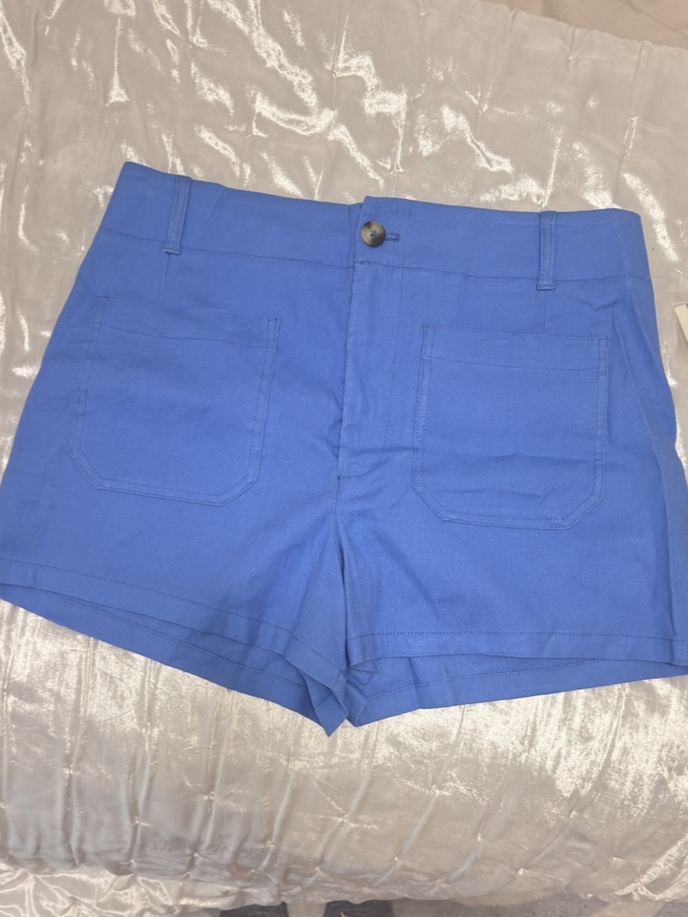 Anthropologie Meve Linen Blend Pleated Button-Front Shorts